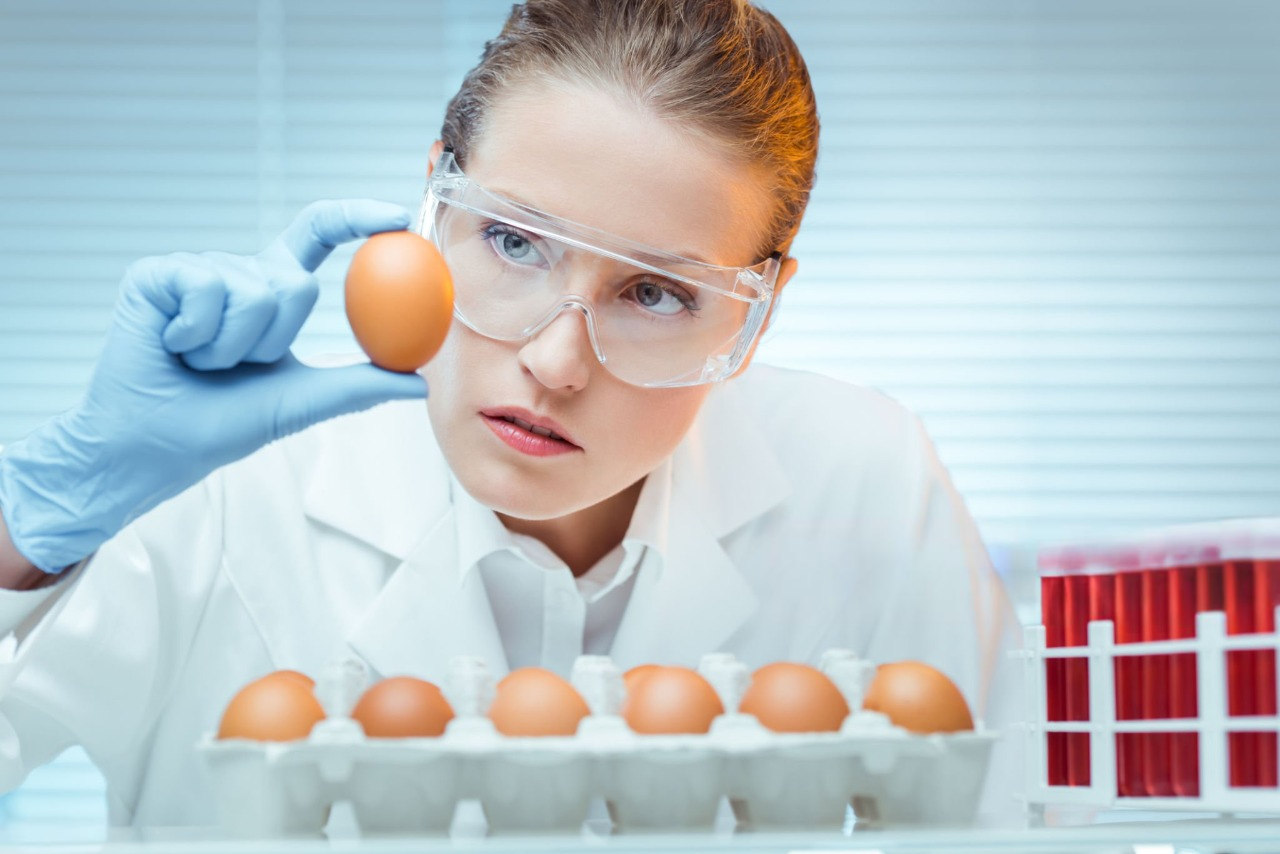 Scientist analyzing eggs